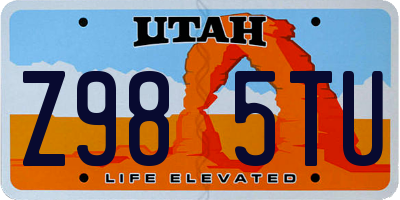 UT license plate Z985TU