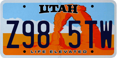 UT license plate Z985TW