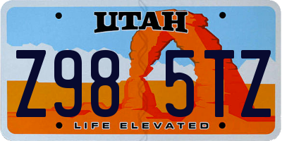 UT license plate Z985TZ