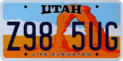 UT license plate Z985UG