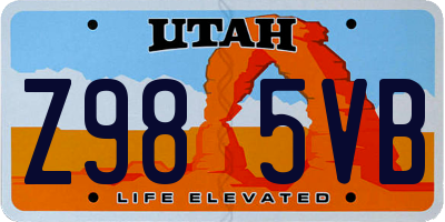 UT license plate Z985VB