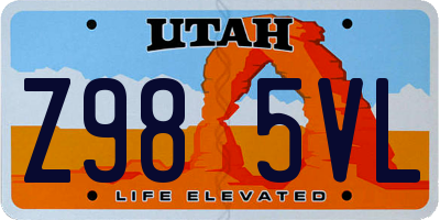 UT license plate Z985VL