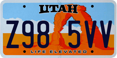 UT license plate Z985VV