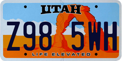 UT license plate Z985WH