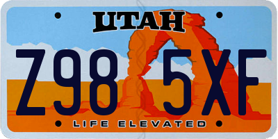 UT license plate Z985XF