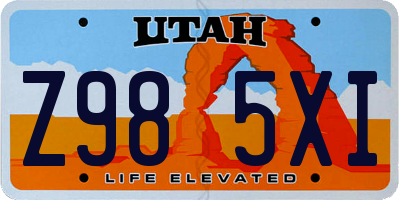 UT license plate Z985XI