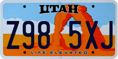 UT license plate Z985XJ