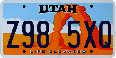 UT license plate Z985XQ