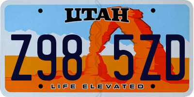 UT license plate Z985ZD