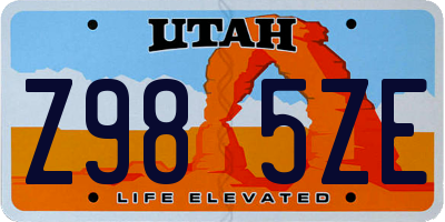 UT license plate Z985ZE