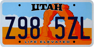 UT license plate Z985ZL