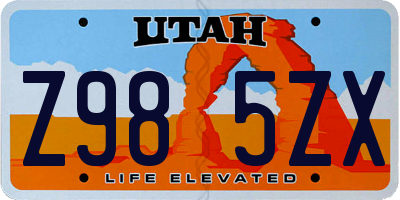 UT license plate Z985ZX