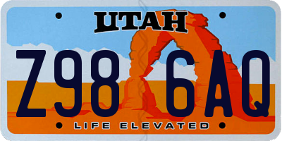 UT license plate Z986AQ