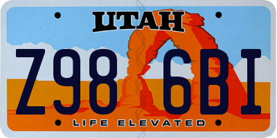 UT license plate Z986BI