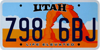 UT license plate Z986BJ