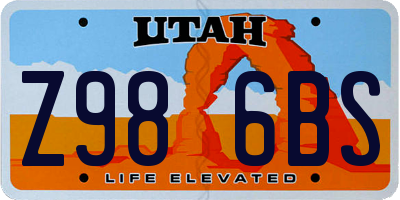 UT license plate Z986BS