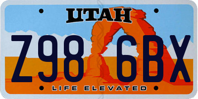 UT license plate Z986BX