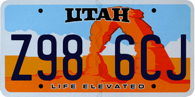 UT license plate Z986CJ