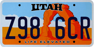 UT license plate Z986CR