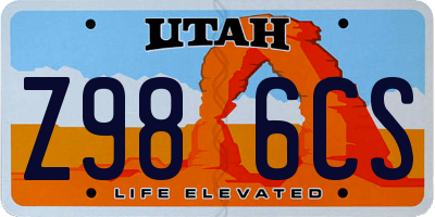 UT license plate Z986CS