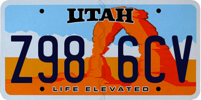 UT license plate Z986CV