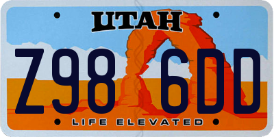 UT license plate Z986DD