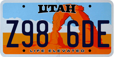 UT license plate Z986DE