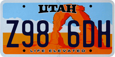 UT license plate Z986DH