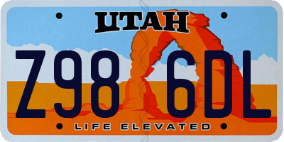 UT license plate Z986DL