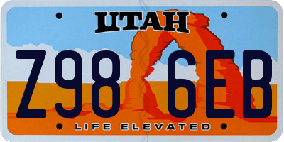 UT license plate Z986EB