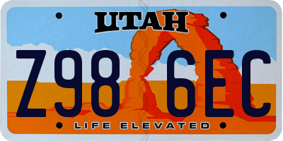 UT license plate Z986EC