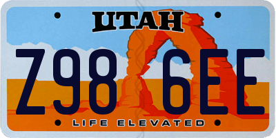 UT license plate Z986EE