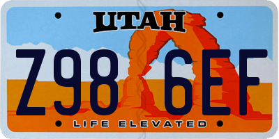 UT license plate Z986EF