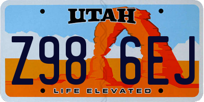 UT license plate Z986EJ