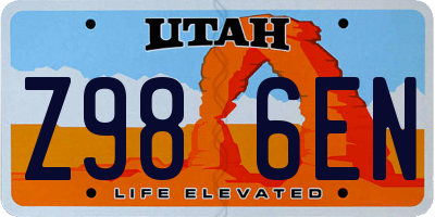 UT license plate Z986EN