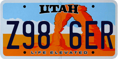 UT license plate Z986ER