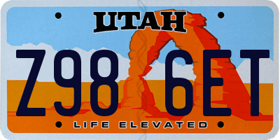 UT license plate Z986ET