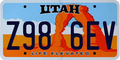 UT license plate Z986EV