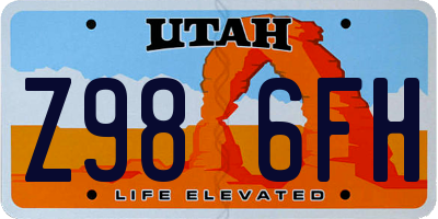 UT license plate Z986FH