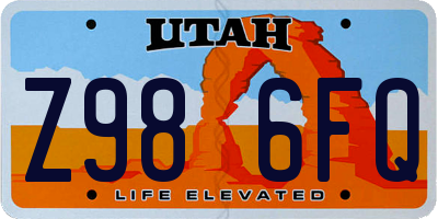 UT license plate Z986FQ