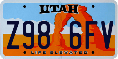 UT license plate Z986FV