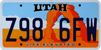 UT license plate Z986FW