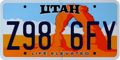 UT license plate Z986FY