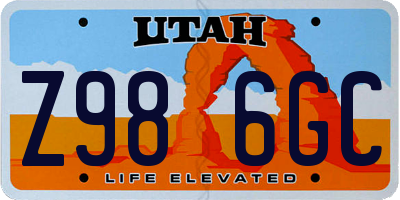UT license plate Z986GC
