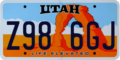 UT license plate Z986GJ