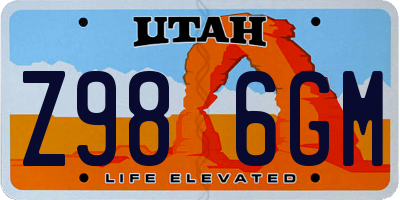 UT license plate Z986GM