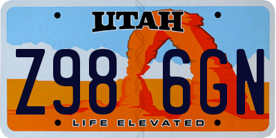 UT license plate Z986GN