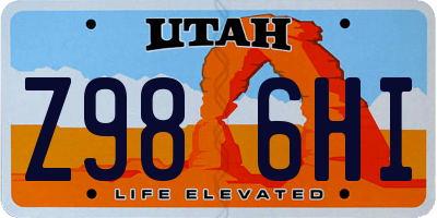 UT license plate Z986HI