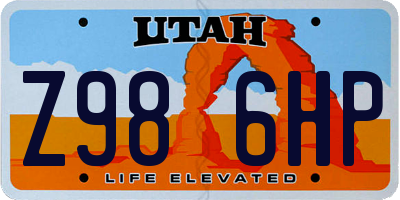 UT license plate Z986HP