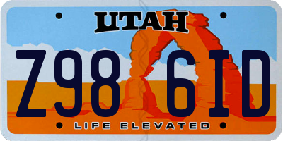 UT license plate Z986ID